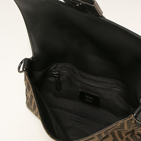 Fendi Baguette Jacquard FF Logo Canvas Convertible Crossbody Belt Bag - Picture 15 of 16